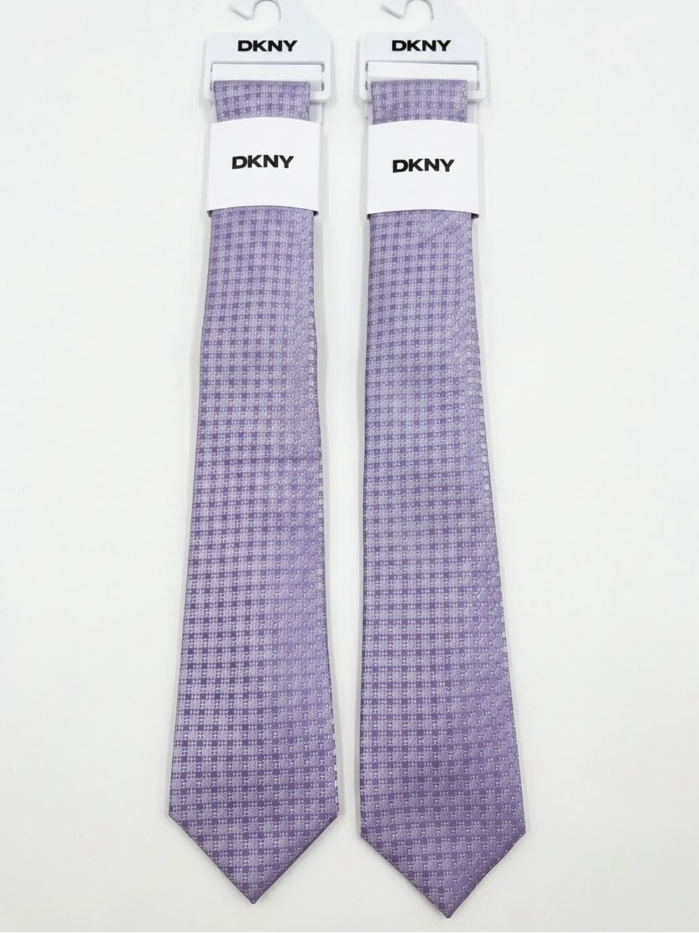 DKNY Men's Lilac Patterned Tie Pair